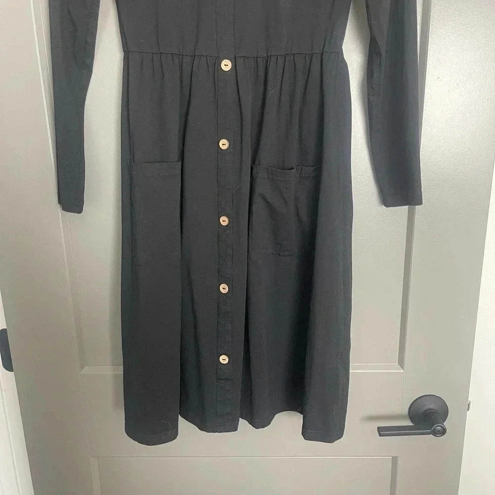 Ouges Womens Stretch Round Neck Long Sleeve Butto… - image 2